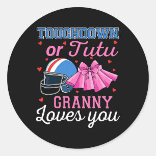 Sticker Rond Touchdown ou Tutu Mamie t'aime Footballeur Révélat