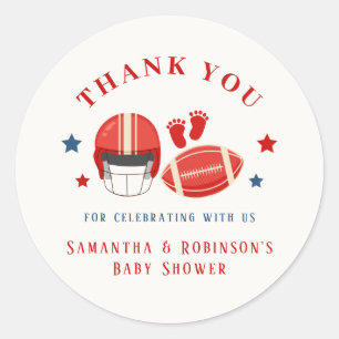Sticker Rond Touchdowns et minuscules orteils, baby shower de f