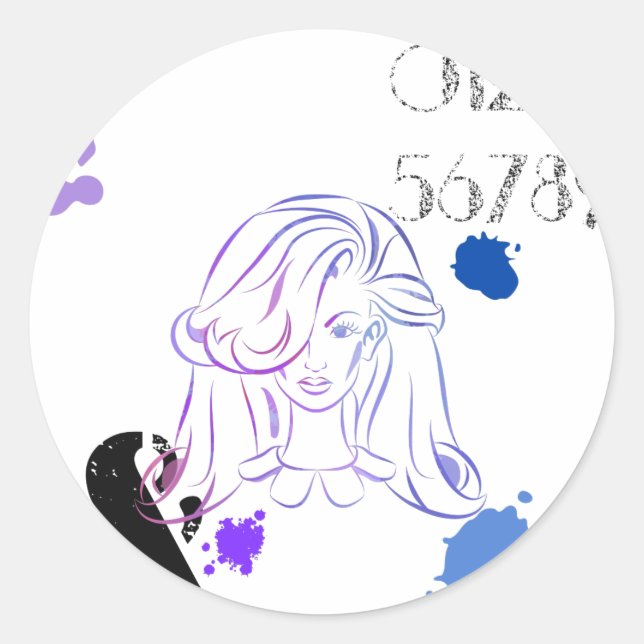 Sticker Rond Touche de couleurs aquarelles (Devant)