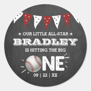 Sticker Rond Toucher Le Grand   Baseball 1er anniversaire