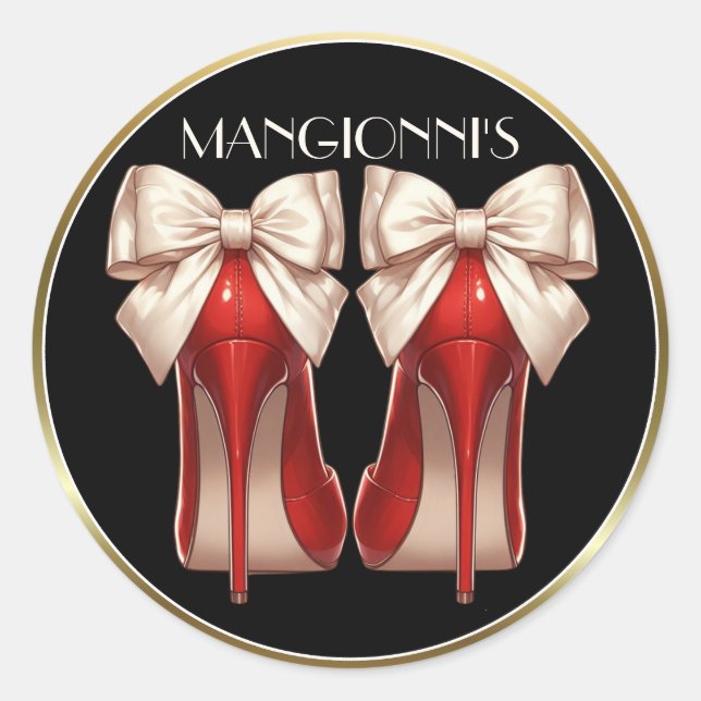 Sticker Rond Toucher les talons hauts (Devant)