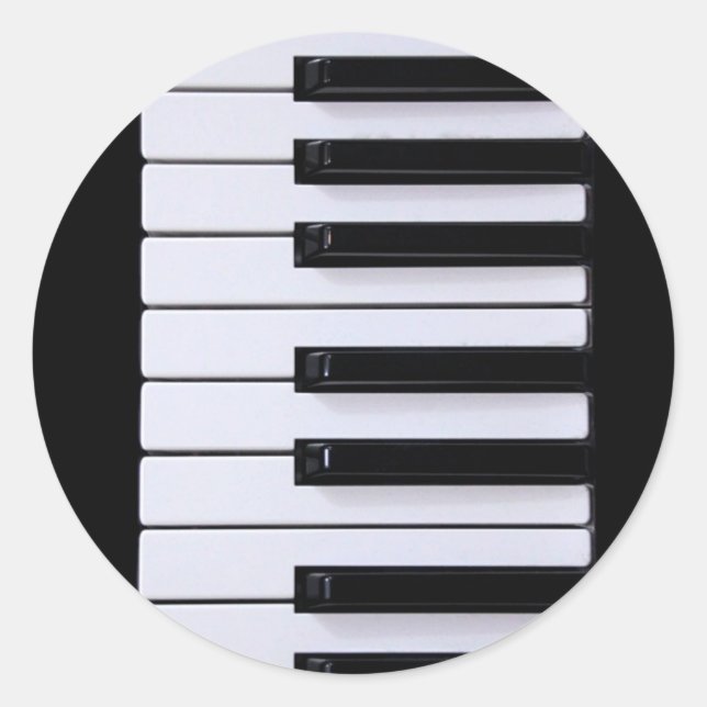 Sticker Rond Touches de piano (Devant)