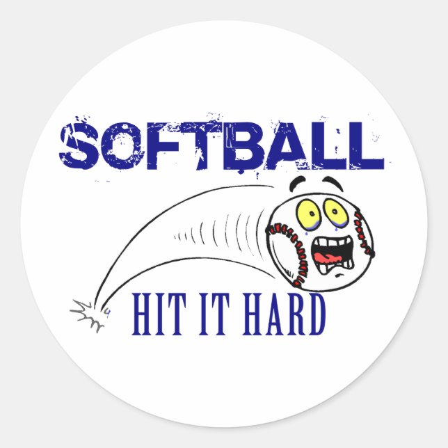 Sticker Rond Touchez-Le Softball Dur (Devant)