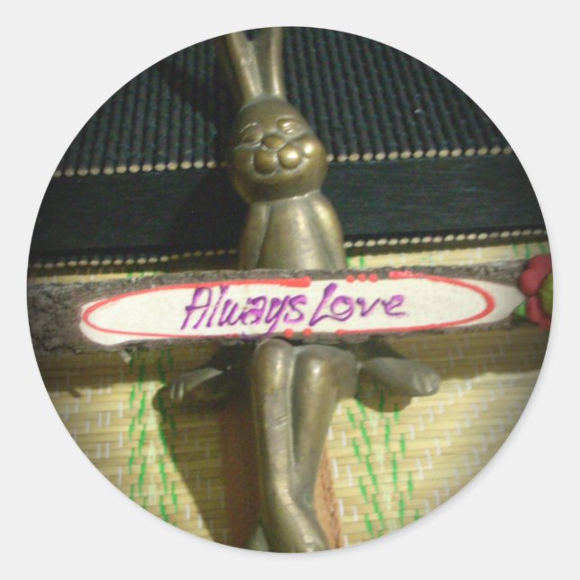 Sticker Rond Toujours Aimer Inspirational Rabbit Art Design d'i (Devant)