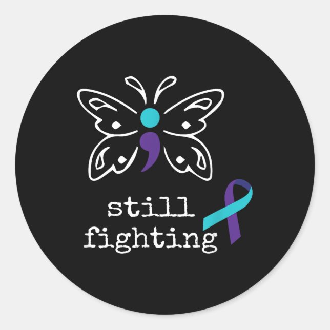 Sticker Rond Toujours dans les combats - Semicolon Don Préventi (Devant)