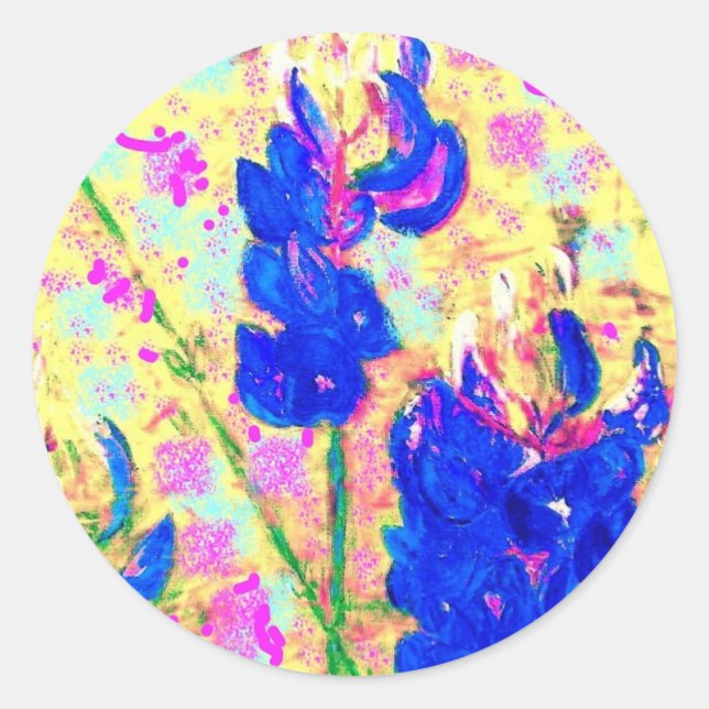 Sticker Rond toujours des fleurs, toujours (Devant)