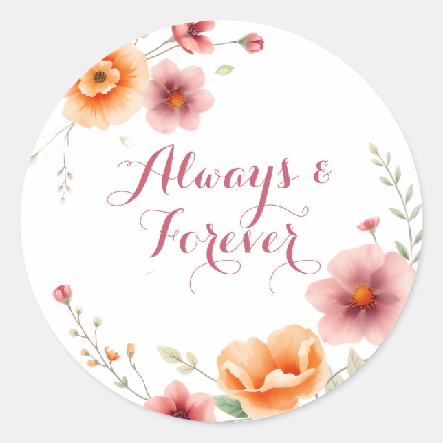 Sticker Rond Toujours et jamais | Mariage automne (Devant)