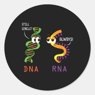 Sticker Rond Toujours simple ADN toujours ARN drôle de science 