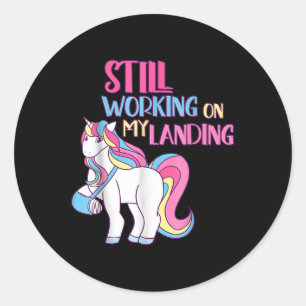 Sticker Rond Toujours Travailler Sur Mon Atterrissage Blessure