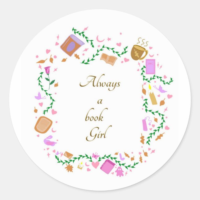 Sticker Rond Toujours une fille du livre (Devant)