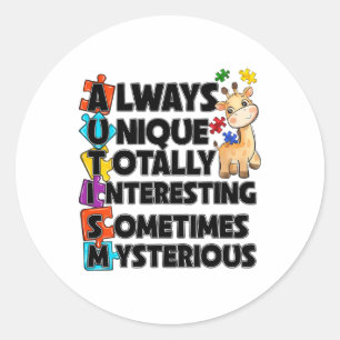 Sticker Rond Toujours Unique Totalement Intelligent Quelque Cho