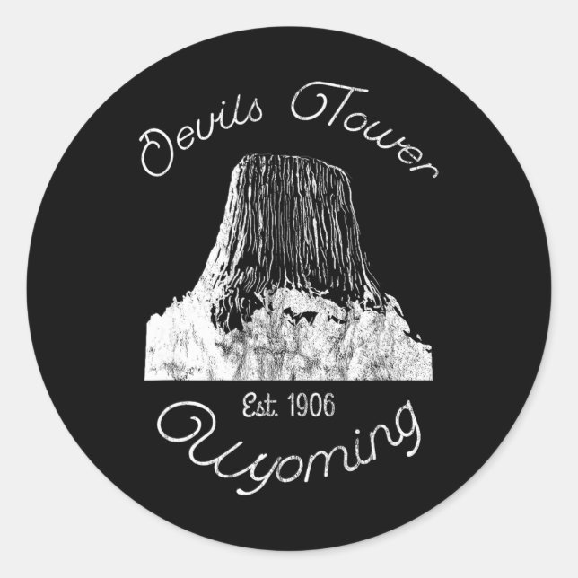Sticker Rond Tour de Devils Wyoming Monument National Rétro Vin (Devant)