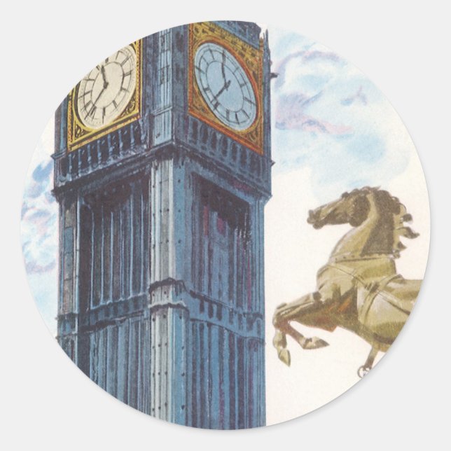 Sticker Rond Tour de l'horloge Big Ben au Palais de Westminster (Devant)