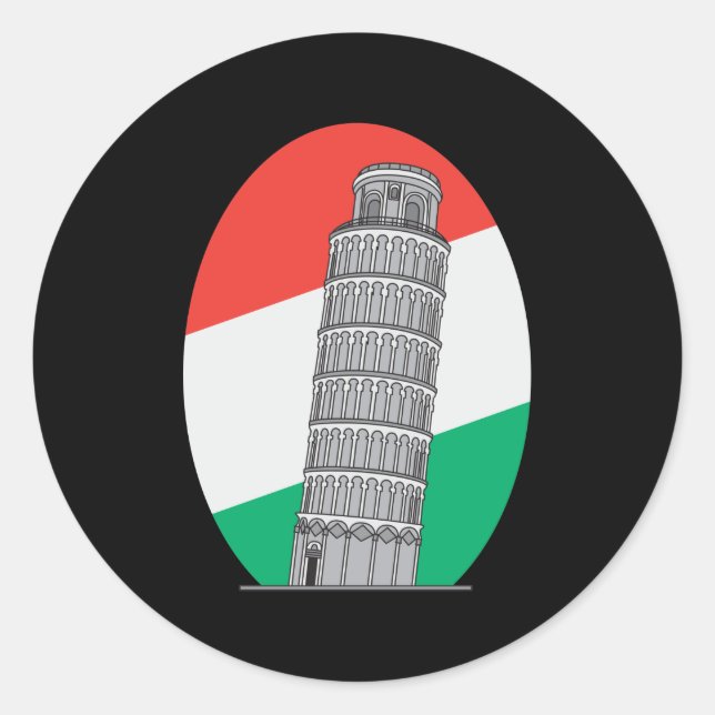 Sticker Rond Tour de Pise (Devant)
