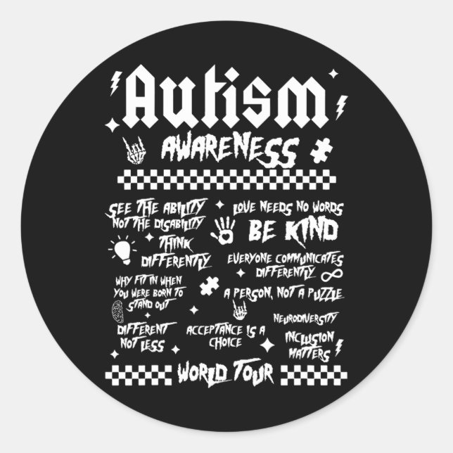Sticker Rond Tour du monde d'Autisme (Devant)