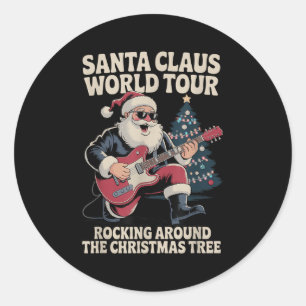 Sticker Rond Tour Du Monde Du Père Noël En Flèche Autour De La
