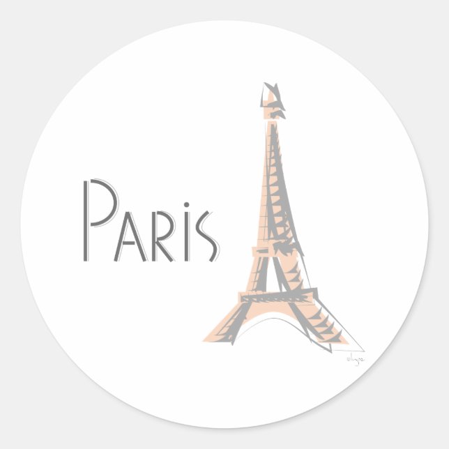 Sticker Rond Tour Eiffel Abstraite de PARIS (Devant)