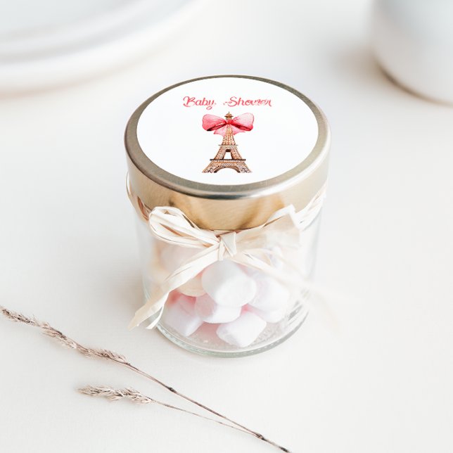 Sticker Rond Tour Eiffel Baby shower Paris (Créateur téléchargé)