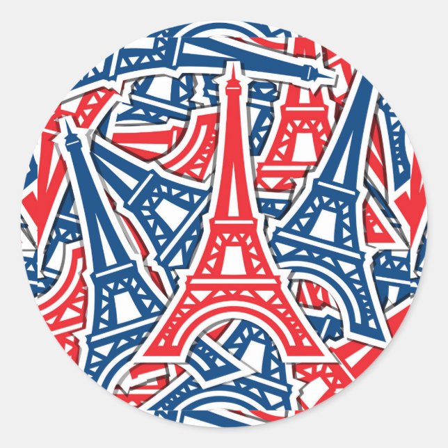 Sticker Rond Tour Eiffel, Motif France (Devant)