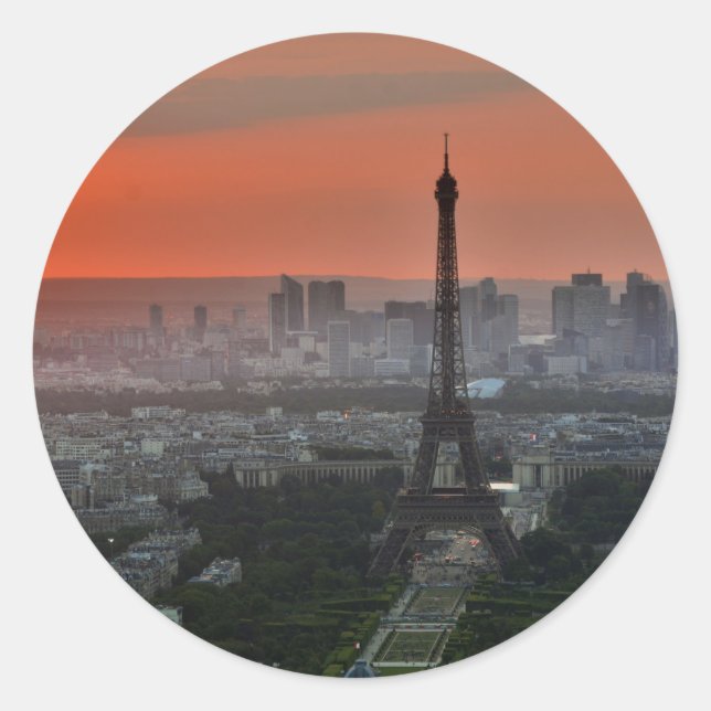 Sticker Rond Tour Eiffel Paris Europe Travel (Devant)