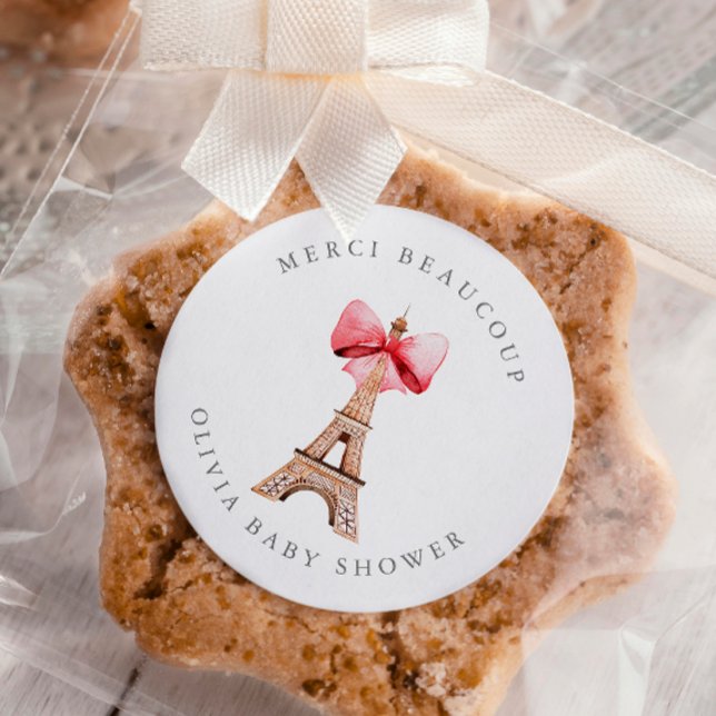 Sticker Rond Tour Eiffel Paris Merci (Créateur téléchargé)
