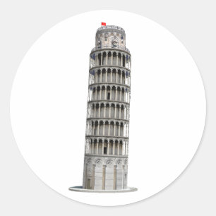Sticker Rond Tour penchée de Pise :