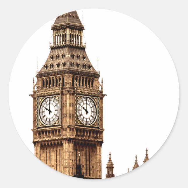 Sticker Rond Tour Sepia Big Ben (Devant)