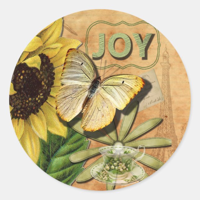 Sticker Rond Tour Tournesol & Eiffel (Devant)