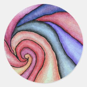 Sticker Rond Tourbillon d'aquarelle