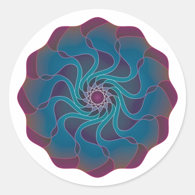 Sticker Rond Tourbillon de fleurs (Devant)