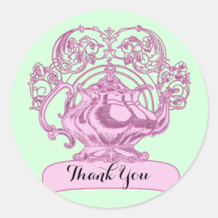 Sticker Rond Tourbillon de théière vintage