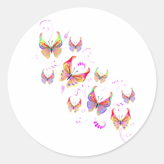 Sticker Rond Tourbillon papillon (Devant)
