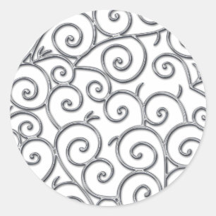Sticker Rond tourbillons d'argent