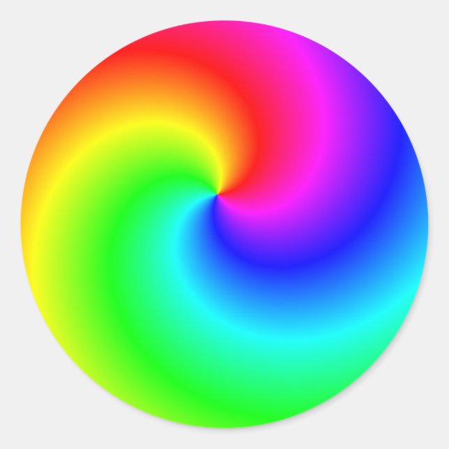 Sticker Rond Tourbillons lumineux arc-en-ciel (Devant)