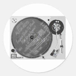 Sticker Rond Tourne-disque DJ