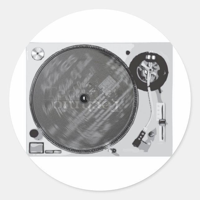 Sticker Rond Tourne-disque DJ (Devant)