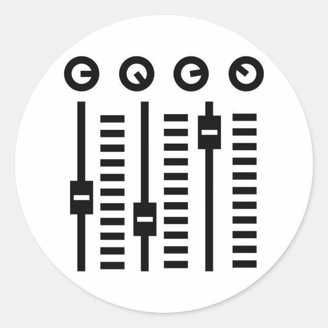 Sticker Rond Tourne-disque du DJ (Devant)