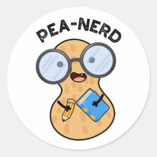 Sticker Rond Tourne Nerd de cacahuètes nerd
