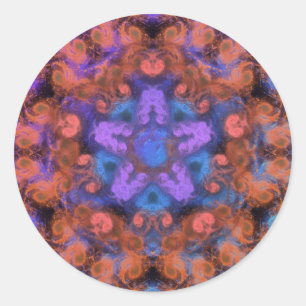 Sticker Rond Tournée abstraite lueur étoile violette tourbillon
