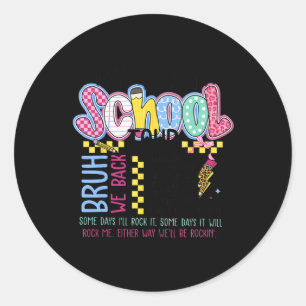 Sticker Rond Tournée Retour à l'école Éclair Rétro Professeur K