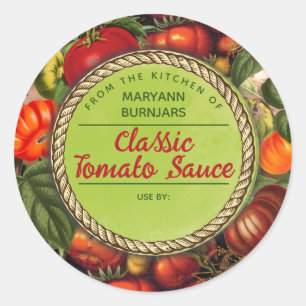 Sticker Rond Tourner des tomates personnalisées depuis la cuisi