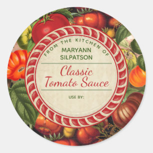 Sticker Rond Tourner des tomates personnalisées depuis la cuisi