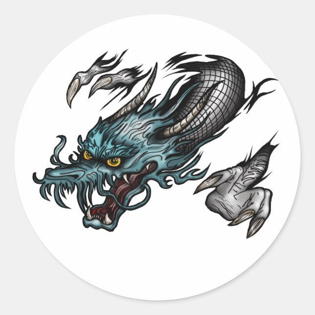 Sticker Rond Tourner du dragon (Devant)