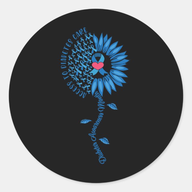 Sticker Rond Tournesol à ruban bleu Novembre Sensibilisation au (Devant)