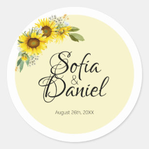 Sticker Rond Tournesol arche élégante de marguerite blanche