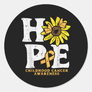 Sticker Rond Tournesol de l'espoir Sensibilisation au cancer in