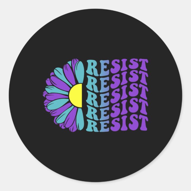 Sticker Rond Tournesol de sensibilisation à la prévention du su (Devant)