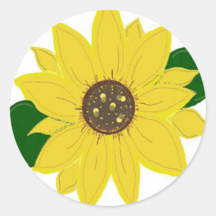 Sticker Rond Tournesol doré