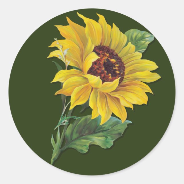 Sticker Rond Tournesol doré (Devant)