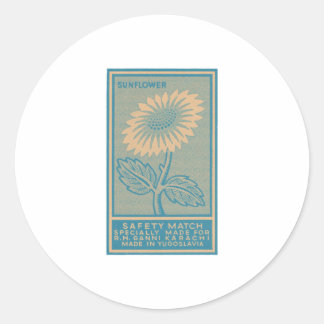 Sticker Rond Tournesol Mid Century Art moderne